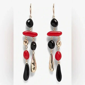 NEW with tags (NWT) Express Red Multi Shape Layered Chandelier Drop Earring